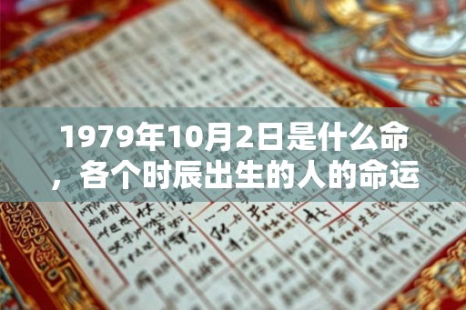 1979年10月2日是什么命，各个时辰出生的人的命运