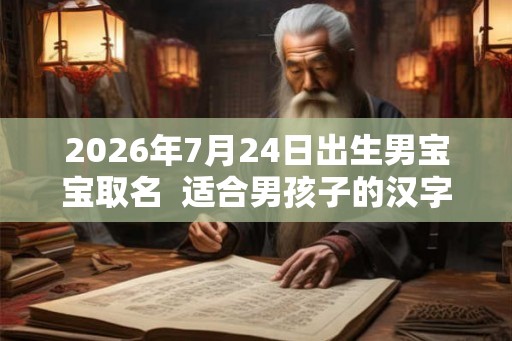 2026年7月24日出生男宝宝取名  适合男孩子的汉字