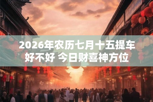 2026年农历七月十五提车好不好 今日财喜神方位