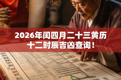 2026年闰四月二十三黄历十二时辰吉凶查询！