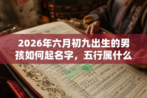 2026年六月初九出生的男孩如何起名字，五行属什么