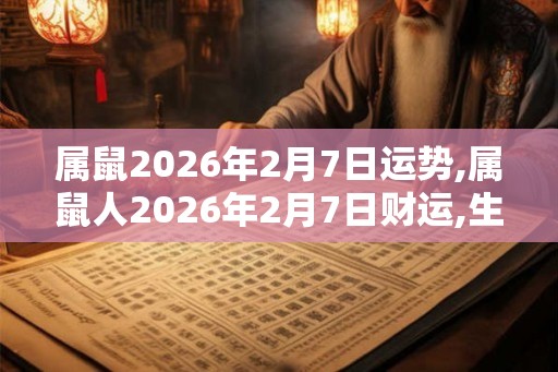 属鼠2026年2月7日运势,属鼠人2026年2月7日财运,生肖鼠2026年2月7日运势 属鼠2026年2月7日运势,属鼠人2026年2月7日财运,生肖鼠2026年2月7日运势