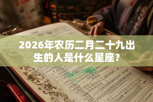 2026年农历二月二十九出生的人是什么星座？