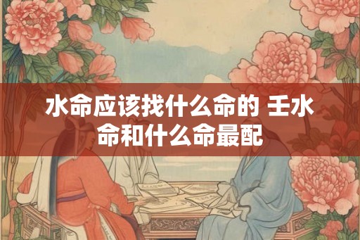 水命应该找什么命的 壬水命和什么命最配