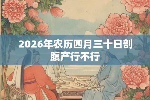 2026年农历四月三十日剖腹产行不行