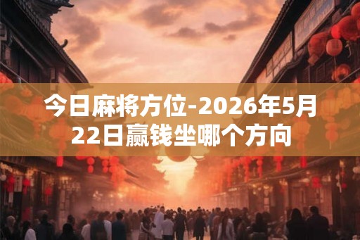 今日麻将方位-2026年5月22日赢钱坐哪个方向 今日麻将方位-2026年5月22日赢钱坐哪个方向