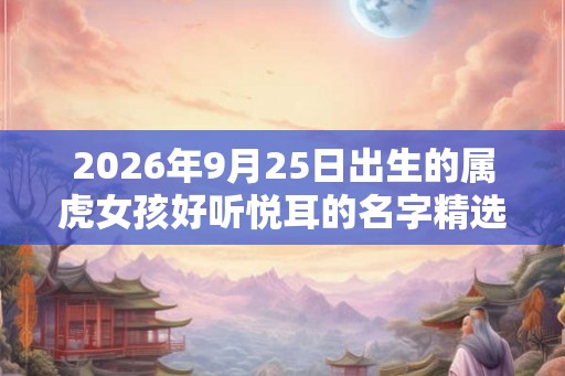 2026年9月25日出生的属虎女孩好听悦耳的名字精选 2026年9月25日出生的属虎女孩好听悦耳的名字精选
