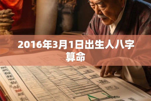 2016年3月1日出生人八字算命