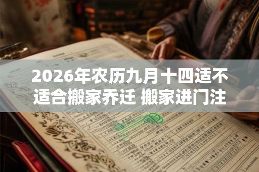 2026年农历九月十四适不适合搬家乔迁 搬家进门注意事项