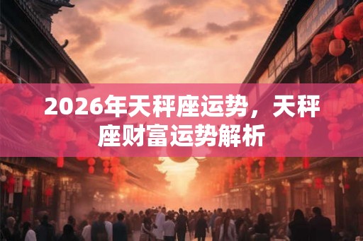 2026年天秤座运势，天秤座财富运势解析