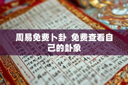 周易免费卜卦  免费查看自己的卦象