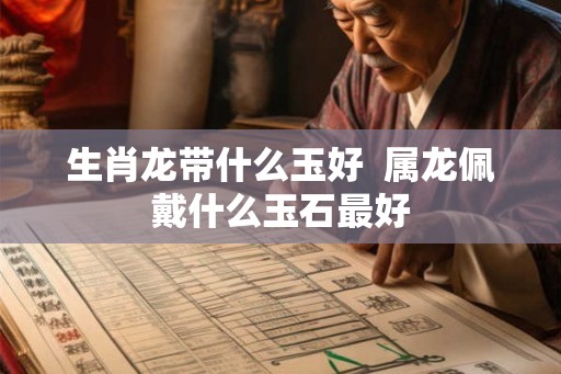 生肖龙带什么玉好  属龙佩戴什么玉石最好