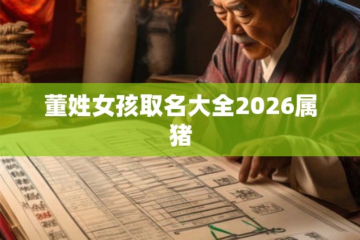 董姓女孩取名大全2026属猪 董姓女孩取名大全2026属猪