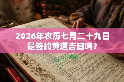 2026年农历七月二十九日是签约黄道吉日吗？