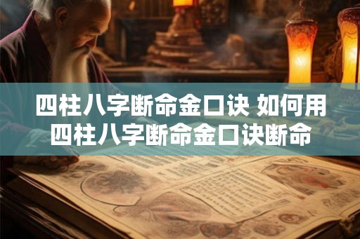 四柱八字断命金口诀 如何用四柱八字断命金口诀断命