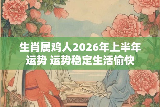 生肖属鸡人2026年上半年运势 运势稳定生活愉快
