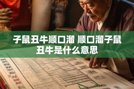 子鼠丑牛顺口溜 顺口溜子鼠丑牛是什么意思
