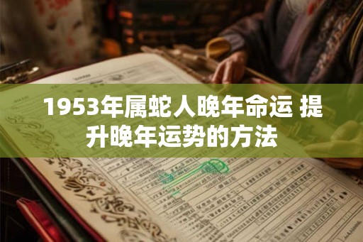 1953年属蛇人晚年命运 提升晚年运势的方法