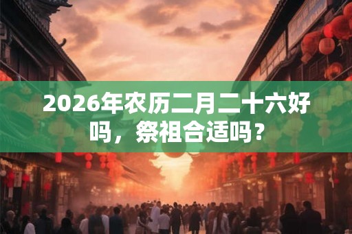2026年农历二月二十六好吗，祭祖合适吗？