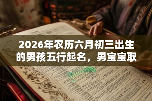 2026年农历六月初三出生的男孩五行起名，男宝宝取名大全