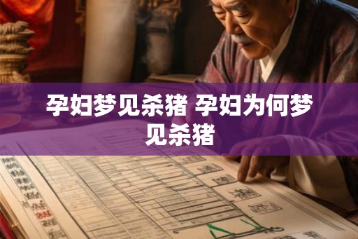 孕妇梦见杀猪 孕妇为何梦见杀猪