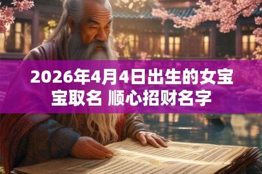 2026年4月4日出生的女宝宝取名 顺心招财名字