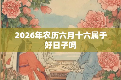 2026年农历六月十六属于好日子吗