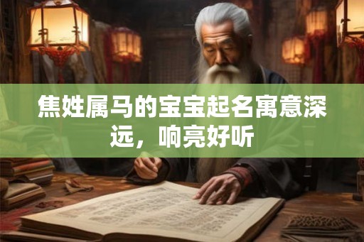 焦姓属马的宝宝起名寓意深远，响亮好听