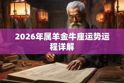 2026年属羊金牛座运势运程详解