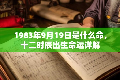 1983年9月19日是什么命，十二时辰出生命运详解