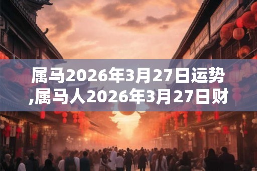 属马2026年3月27日运势,属马人2026年3月27日财运,生肖马2026年3月27日运势
