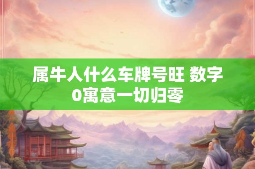 属牛人什么车牌号旺 数字0寓意一切归零