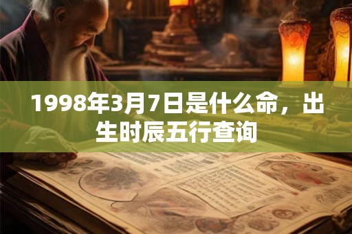 1998年3月7日是什么命，出生时辰五行查询