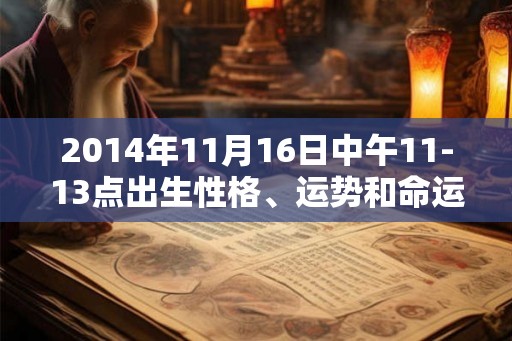 2014年11月16日中午11-13点出生性格、运势和命运