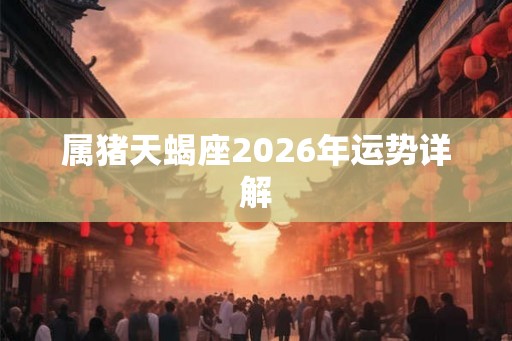 属猪天蝎座2026年运势详解