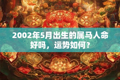 2002年5月出生的属马人命好吗，运势如何？