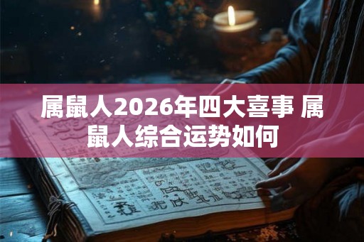 属鼠人2026年四大喜事 属鼠人综合运势如何