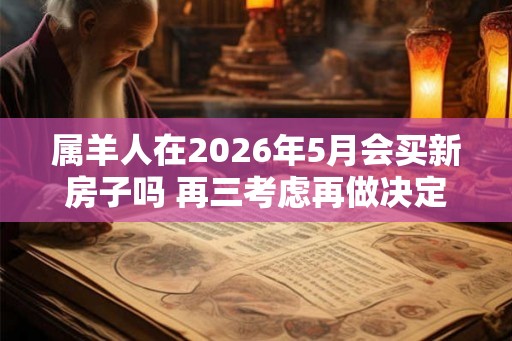 属羊人在2026年5月会买新房子吗 再三考虑再做决定