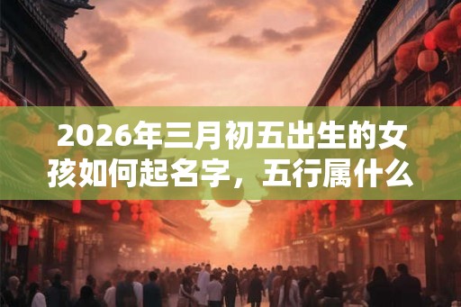 2026年三月初五出生的女孩如何起名字，五行属什么