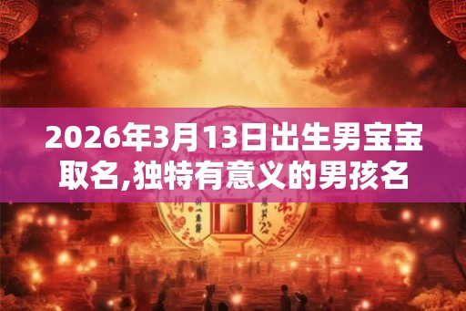 2026年3月13日出生男宝宝取名,独特有意义的男孩名字
