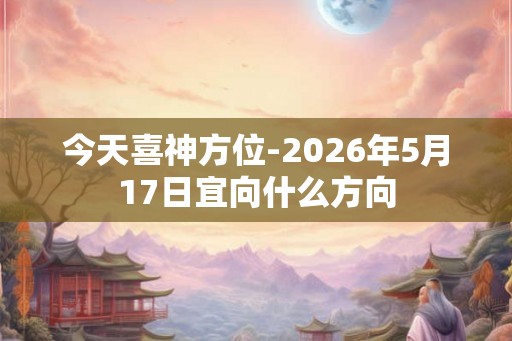 今天喜神方位-2026年5月17日宜向什么方向