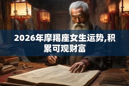 2026年摩羯座女生运势,积累可观财富