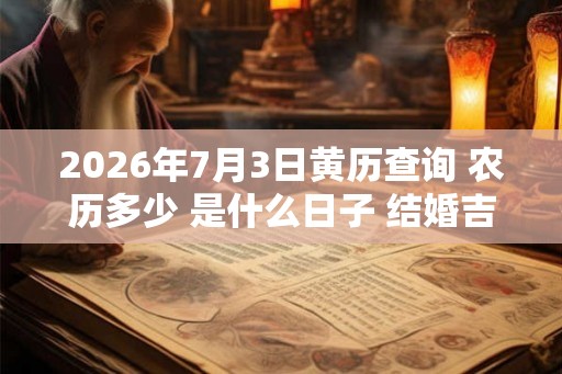 2026年7月3日黄历查询 农历多少 是什么日子 结婚吉时