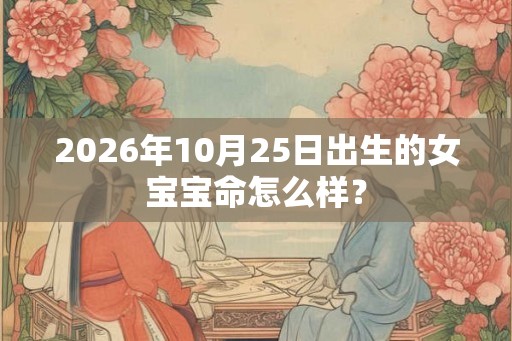2026年10月25日出生的女宝宝命怎么样？