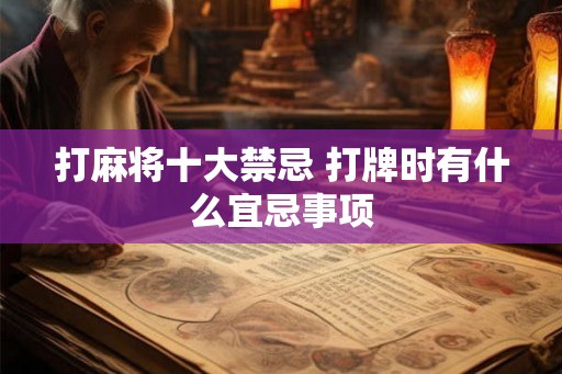 打麻将十大禁忌 打牌时有什么宜忌事项