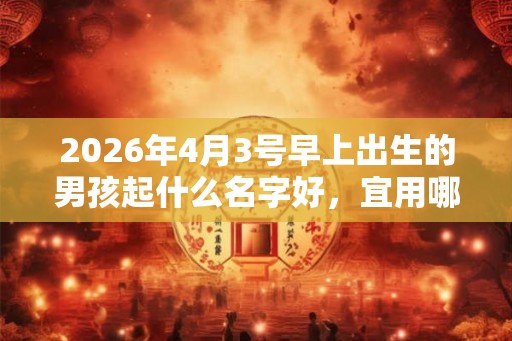 2026年4月3号早上出生的男孩起什么名字好,宜用哪些名字呢? 2026年4月3号早上出生的男孩起什么名字好,宜用哪些名字呢?