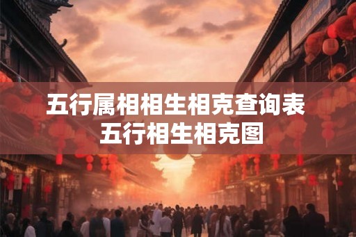五行属相相生相克查询表  五行相生相克图