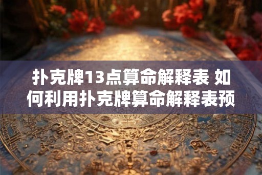 扑克牌13点算命解释表 如何利用扑克牌算命解释表预测未来