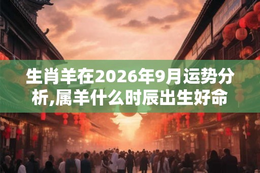 生肖羊在2026年9月运势分析,属羊什么时辰出生好命 生肖羊在2026年9月运势分析,属羊什么时辰出生好命