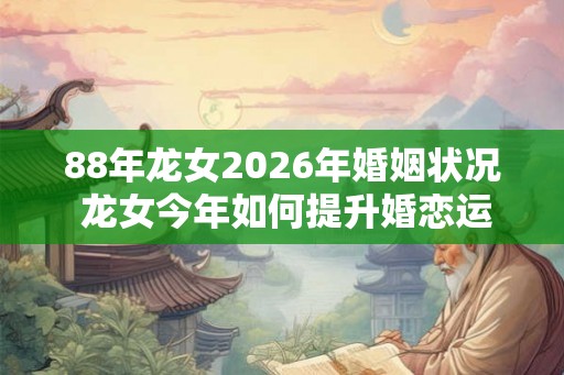 88年龙女2026年婚姻状况 龙女今年如何提升婚恋运
